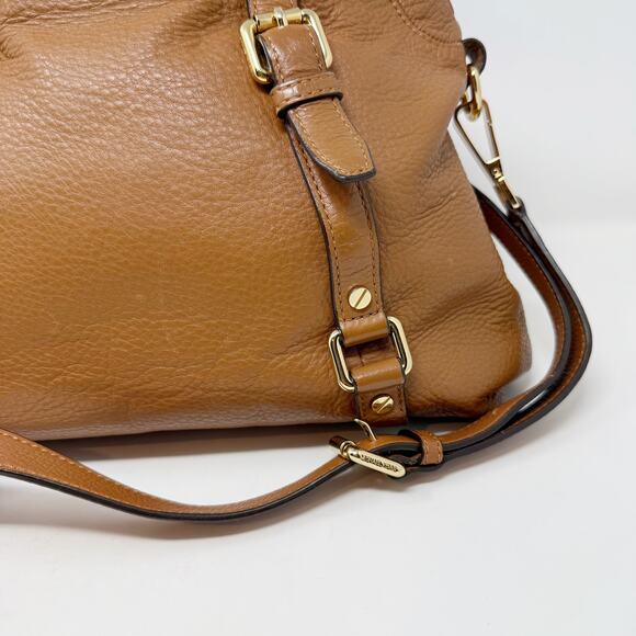 Michael Kors Brown Camel Bedford Legacy Medium Convertible Satchel Bag Leather - Picture 4 of 16